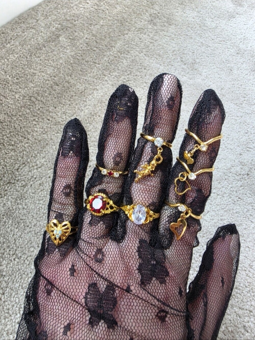 Vintage Avon, Sarah Coventry & NOS Rings 21pc Lot | Cottagecore Coquette Rings - Picture 15 of 17